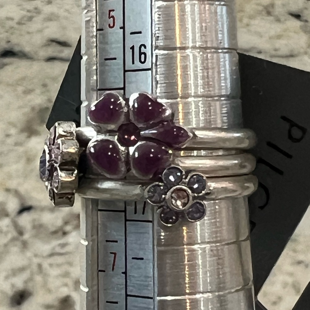 New Pilgrim Danish Design Stackable Rings Size 6 Floral Crystals Enamel NWT - Picture 11 of 15